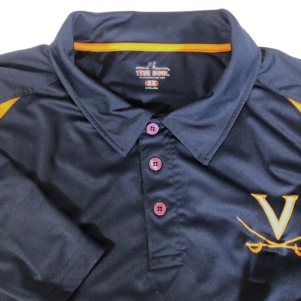 UVA 5XL Russell Polo Blue Team Issue University of Virginia